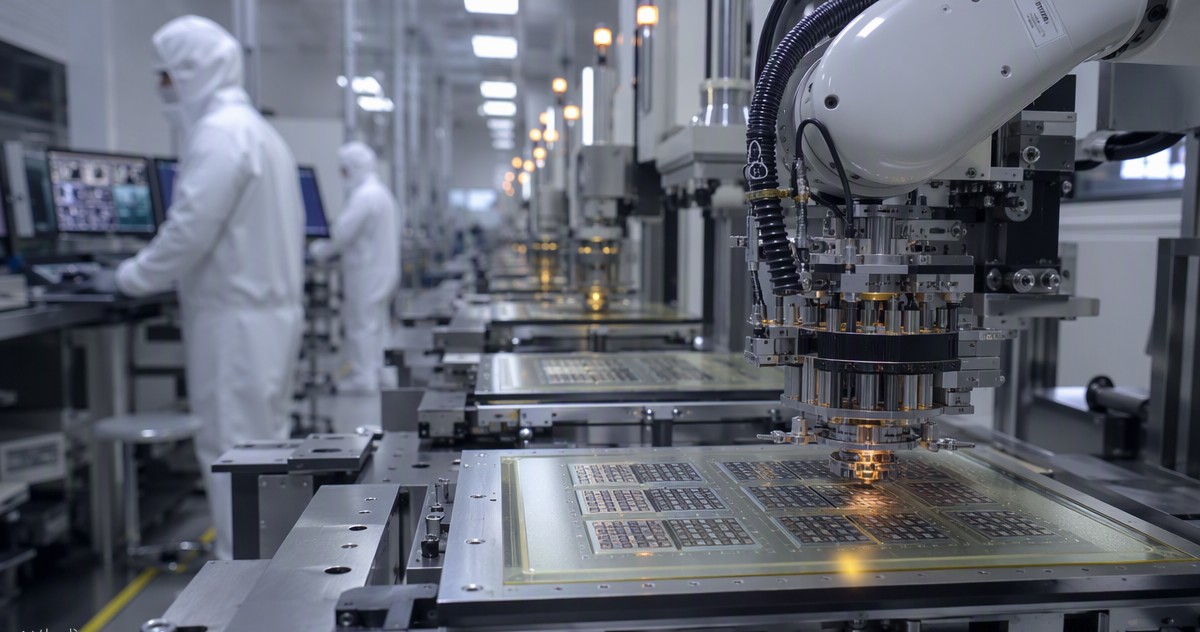Advanced semiconductor packaging cleanroom line with a robotic die-placement head